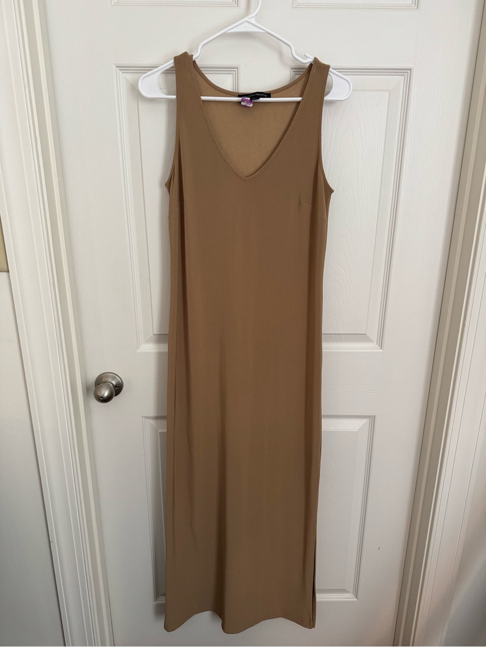 Boston Proper Camel V-Neck Shell Top